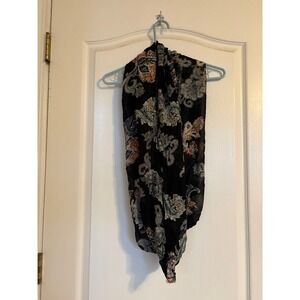 Black‎ Paisley Infinity Scarf Teal Orange Floral Lightweight Loop Scarf Women